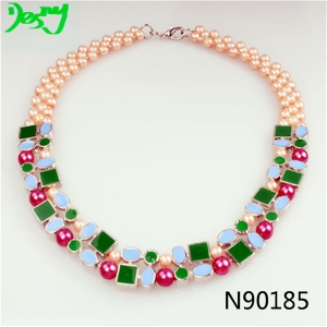 chunky bead red pearl fashion jewelry choker necklace N90185