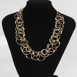 circless link gold statement choker necklace N90358