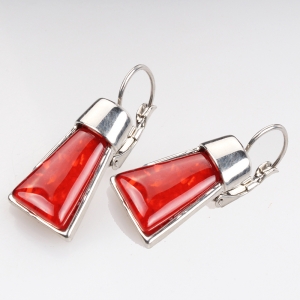 colorful plating silver english lock piercing earrings E30052