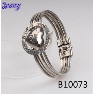 couple love mexican silver chrome hearts bracelet B10073