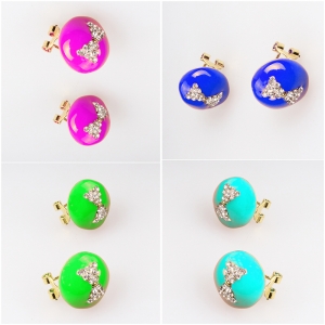 crystal butterfly cheap wholesale stud earrings E30021