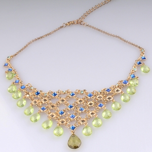 diamond tennis water drop free seed bead necklace N90090