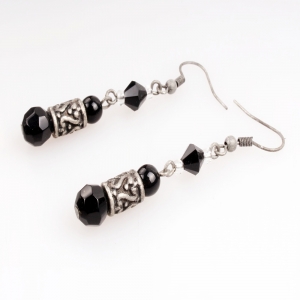 ethnic metal hipanema beaded jhumka piercing earrings E30035