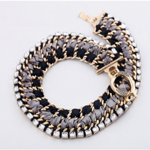 fake gold jewelry acrylic chain link costume necklace N90230