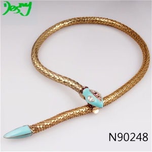 fashion 2014 statement crystal flexible snake necklace N90248