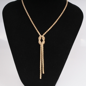 fashion couple gold chain platinum tassel necklace N90289