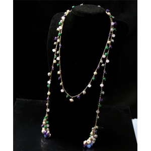 fashion handmade long hipanema beaded costume necklace STN009