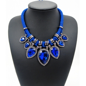 fashion jewelry adjustable cord crystal choker necklace TBN008