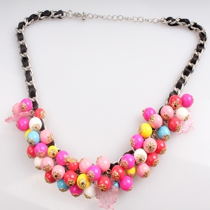 fashion jewelry chunky colorful bead choker necklace N90093