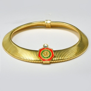 Fashion jewelry fancy goose roar stretch elasticity metal chain elegant unique design necklace made with crystals from swarovski