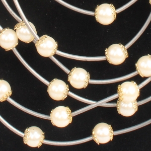 fashion party multi strand metal choker pearl necklace N90097