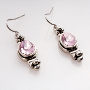 fashion pink crystal zircon piercing earrings E30015