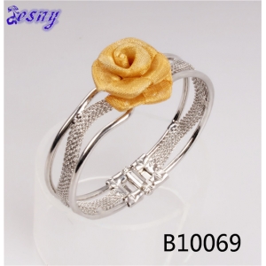 fashion rose flowers titanium jewelry stainless steel bangle
