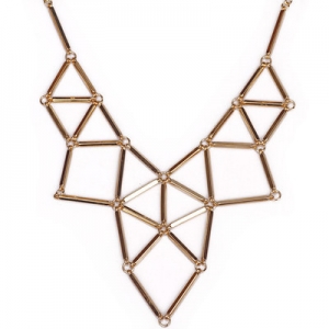 fashion simple gold silver triangle statement necklace ZN010