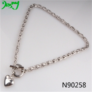 fashionable new silver jewelry human heart lariat necklace N90258