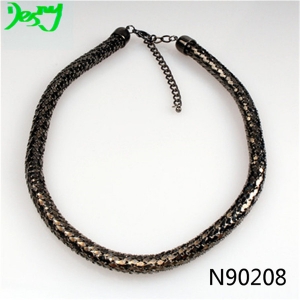 gold gunmetal snake chain choker necklace jewelry N90208