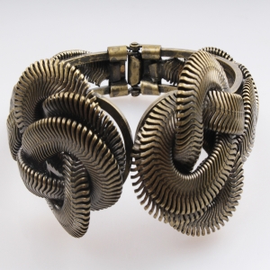 gold hand chain bridesmaid flower cuff bracelet B10153