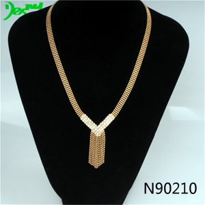 gold jewelry crystal cup ball chain collar necklace N90210