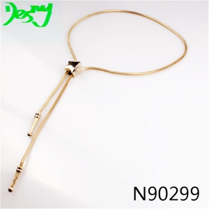 gold keychain stretch star lariat choker necklace N90299