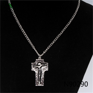 jewelry silver jesus christian cross pendant necklace N90290