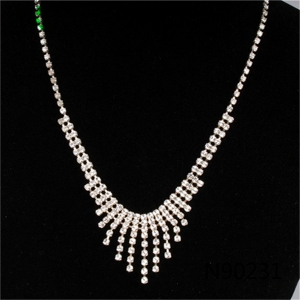 jewelry wedding roll rhinestone cup chain tassel necklace N90231