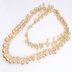 latest design beads aluminium chain gold statement necklace N90100