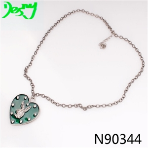men and womens playboy rabbit heart pendant necklace N90344