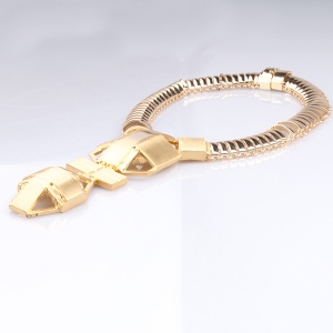 men s gold choker big cross gold statement necklace N90003