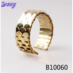 metal 14k gold snake scales cuff bangle bracelet B10060