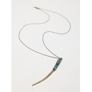 modern elements color rhinestone buffalo horn pendant necklace