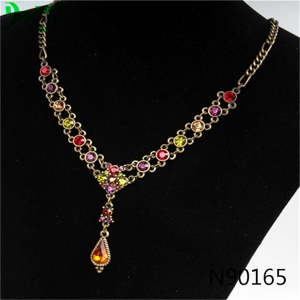 modern elements color rhinestone choker necklace N90165