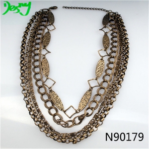 multi layer thick gold chain statement necklace N90179