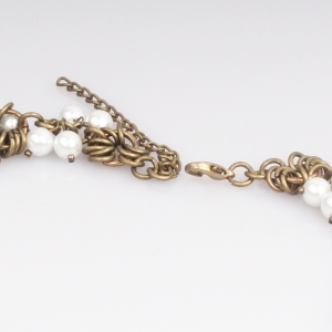 multilayer latest design pearl gold statement necklace N90029