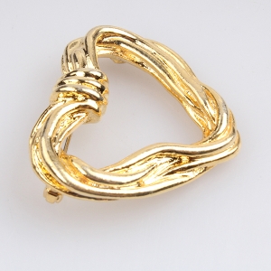 plain indian jewelry safety pin gold heart kundan brooch P80005