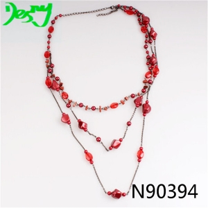plastic shot glass layers small beads costume necklace N90394