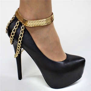shoe accessories high heel ankle large link chain TS006