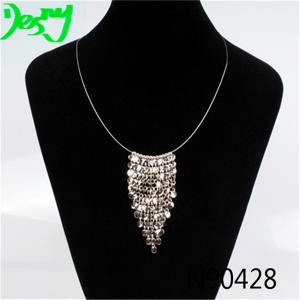 silver triangle brass knuckles fashion bib necklace N90428