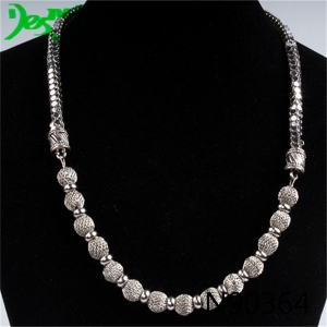 single strand metal shamballa african beads necklace N90364