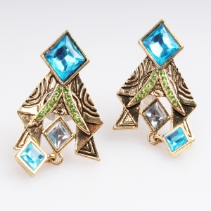spark crystal elements egyptian clip on earrings E30038