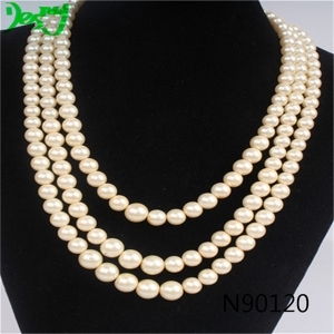 three layer ebay pearl fashion jewelry choker necklace N90120
