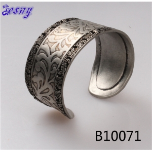 tribal ethnic flower antique silver bracelet cuff bangle B10071