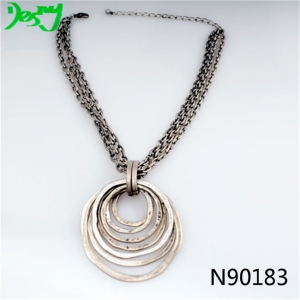 vintage infinity circles silver pendant necklace N90183