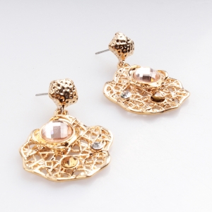 wholesale jhumka gold pave animal diamond earrings E30065