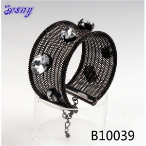 wholesale twisted wire big crystal bracelet bangle B10039