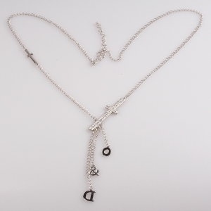 wholesales silver chain letter big cross costume necklace N90357