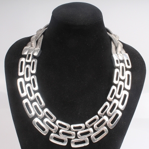 women and mens silver fashion jewelry choker necklace N90085