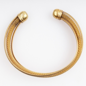 women designs gold chain metal cuff bangle bracelet B10104