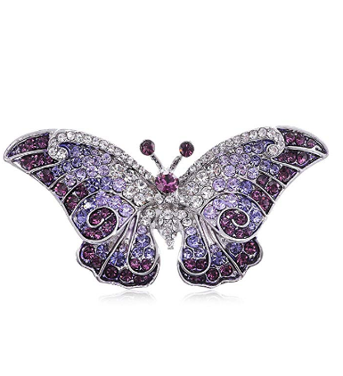 2018 Fashion Winged Butterfly  Crystal Rhinestones Brooch Pin Mulit Color  Brooch for girls or Wemen