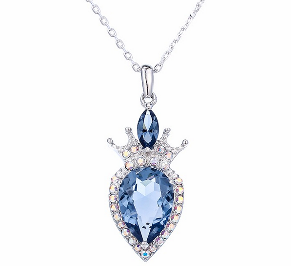 2018 Latest Women Jewelry 925 Sterling Silver Necklace Pendant with Bule Gemstone