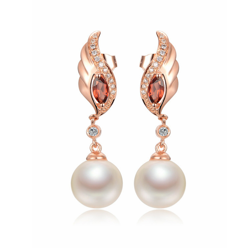 2017 Fashion designs wholesale new zinc alloy model gold plated pave diamond pearl earring for girls